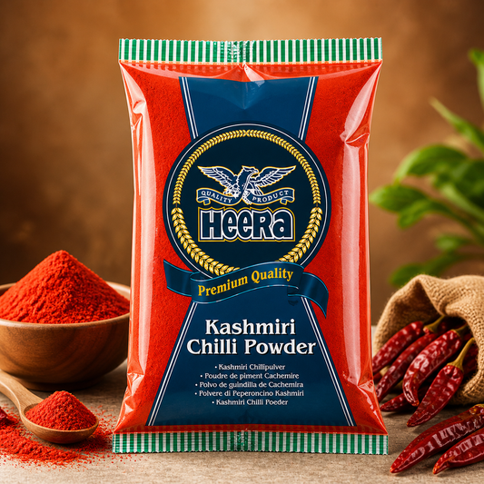 Heera Kashmiri Chilli Powder mild red chilli powder available in Indian grocery store Prague Czech Republic