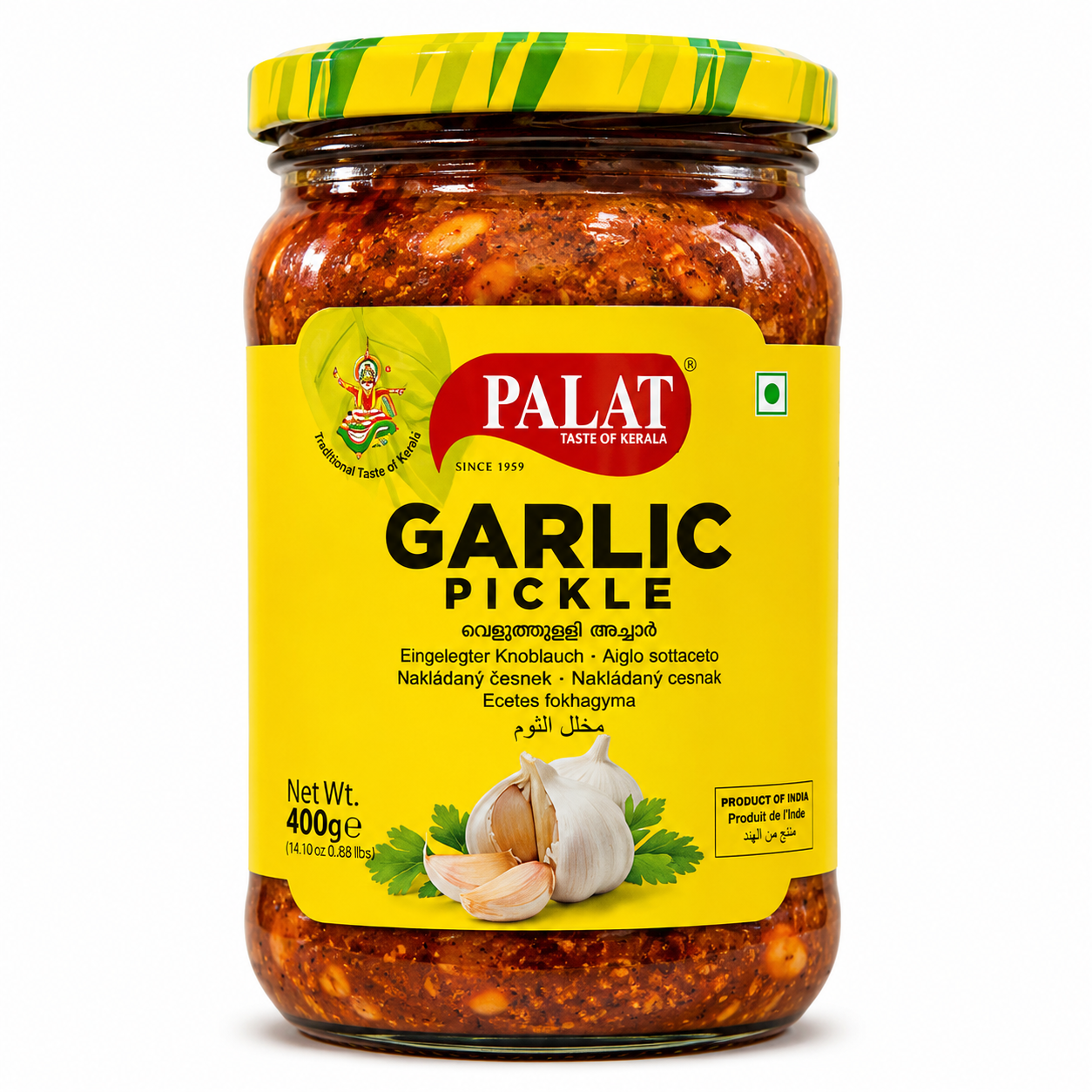 Palat Garlic Pickle 400g | Authentic Kerala Garlic Pickle | Desi Dubai