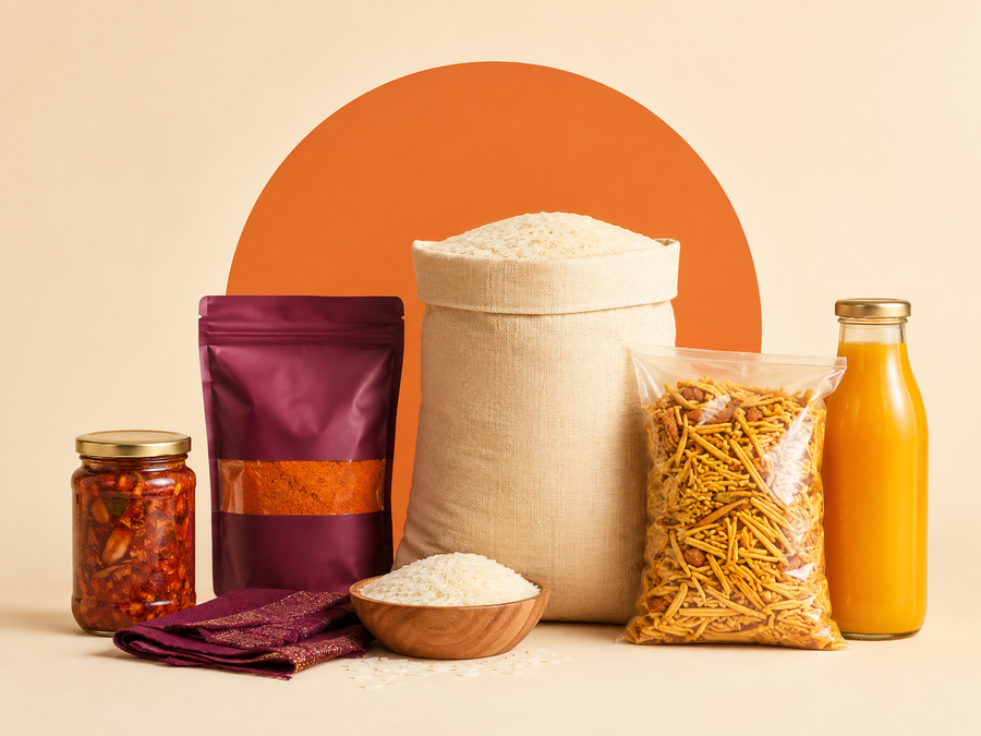 Indian grocery products on offer at Desi Dubai Prague