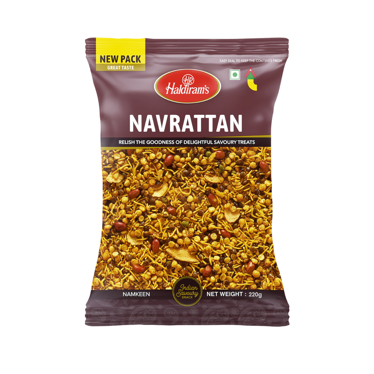 Haldiram’s Navrattan – 220g (Spicy Savory Mix)