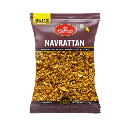 Haldiramův Navrattan – 220 g (pikantní slaná směs)