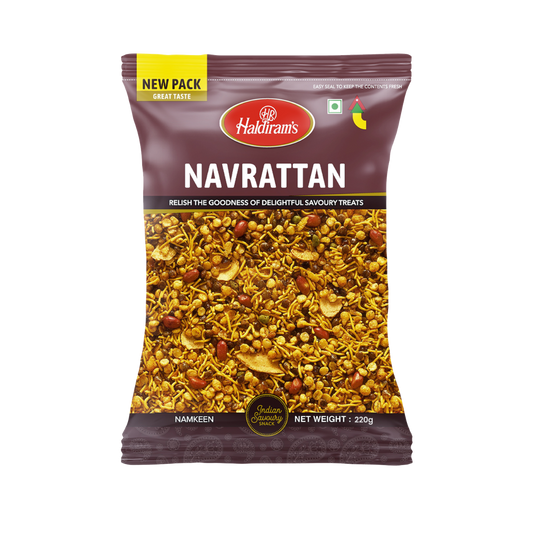Haldiram’s Navrattan – 220g (Spicy Savory Mix)