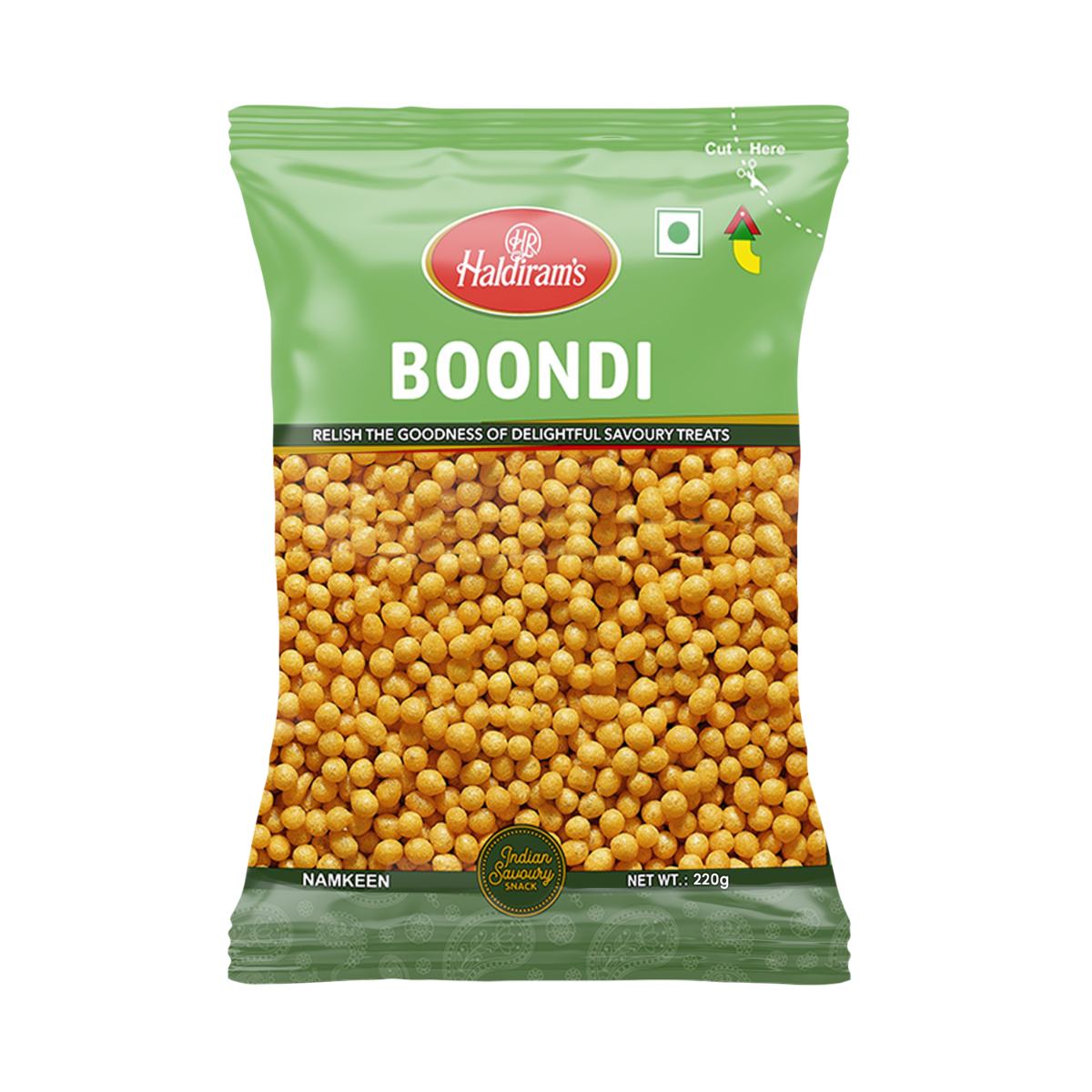 Haldiram's Boondi – 220 g (křupavé moučné perličky)