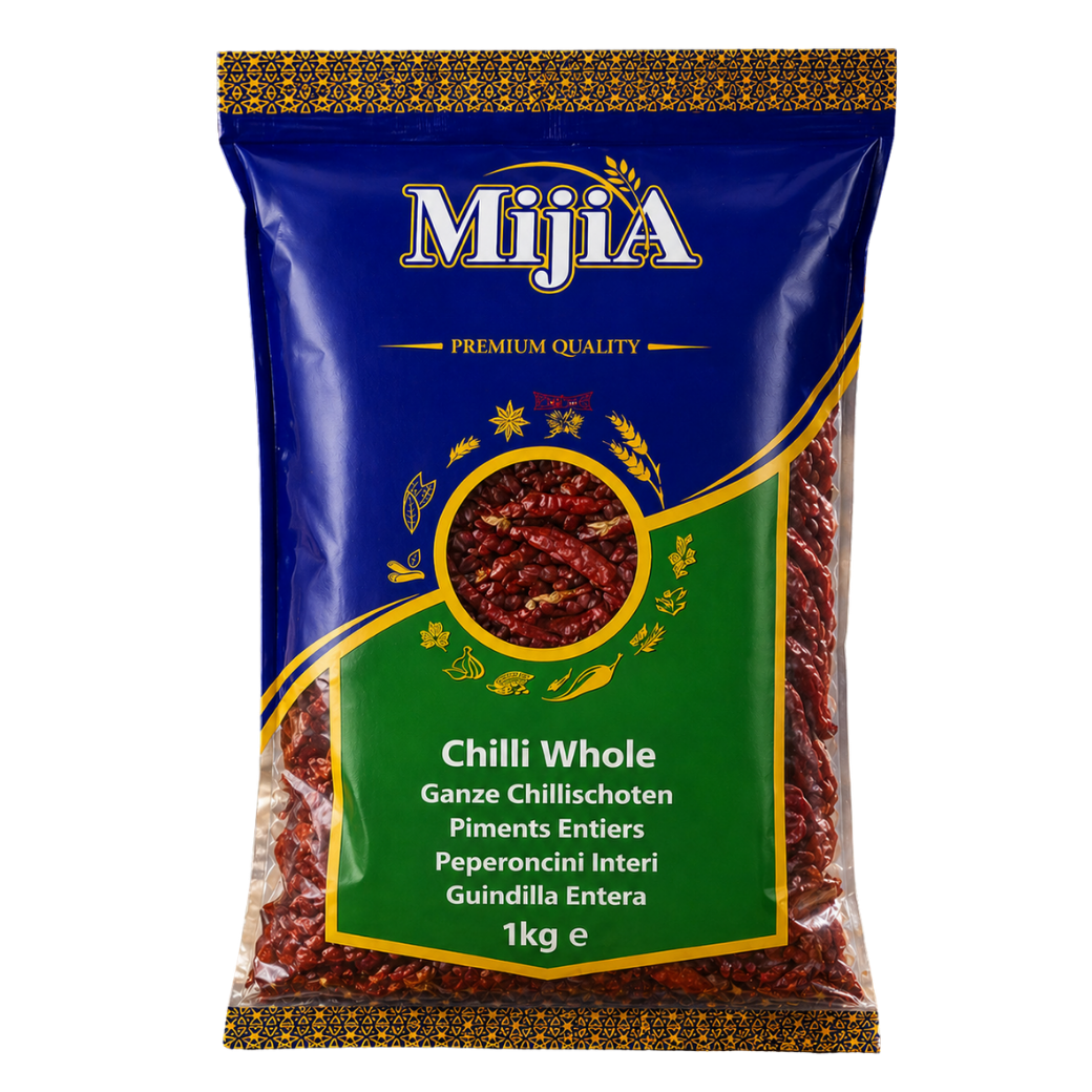 Mija Whole Dry Red Chilli 1kg dried red chillies Indian grocery Prague Czech Republic