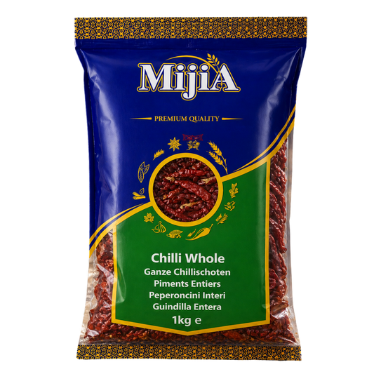 Mija Whole Dry Red Chilli 1kg dried red chillies Indian grocery Prague Czech Republic