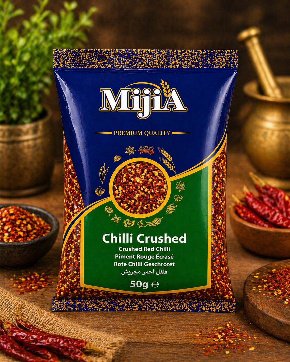 Mijia Crushed Red Chilli 50g chilli flakes Indian grocery Prague Czech Republic