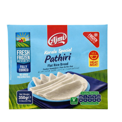Ajmi mražené speciální Pathiri z Keraly (plochý rýžový chléb) – 350g (20 kusů)