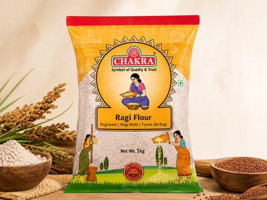 Chakra Ragi Flour 1kg - Premium Finger Millet Flour available at Desi Dubai Prague