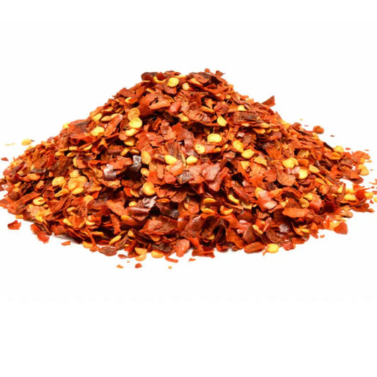 Crushed Chillies Extra Hotred chilli flakes Indian grocery Prague