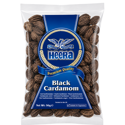 Heera Black Cardamom 50g whole spice Indian grocery Prague Czech Republic