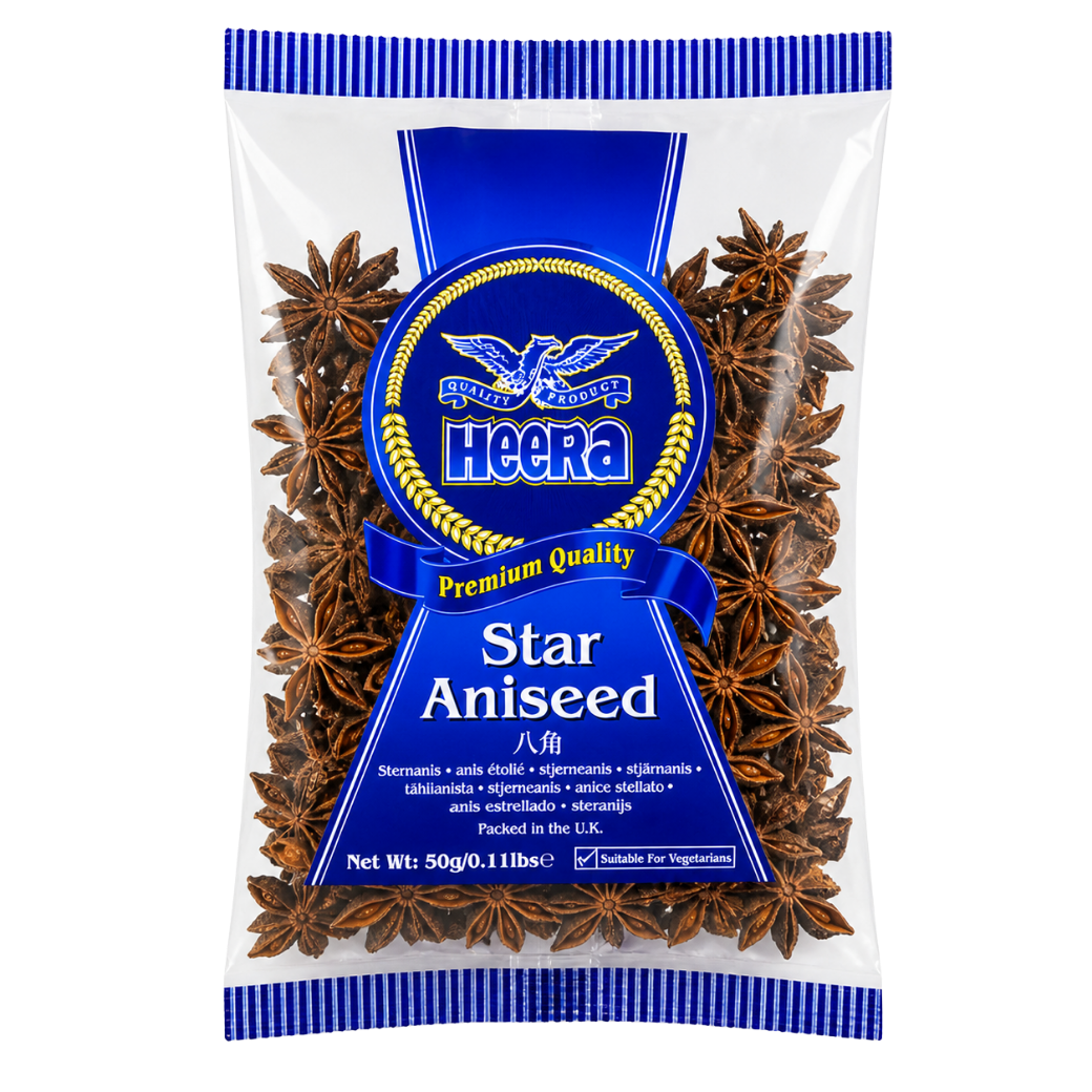 Heera Star Anise 50g whole aniseed spice Indian grocery Prague Czech Republic