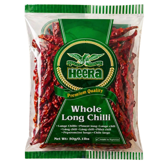 Heera Whole Long Chilli 50g dried red chillies Indian grocery Prague Czech Republic