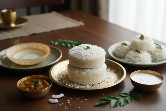 puttu white , appam , idiyappam , 