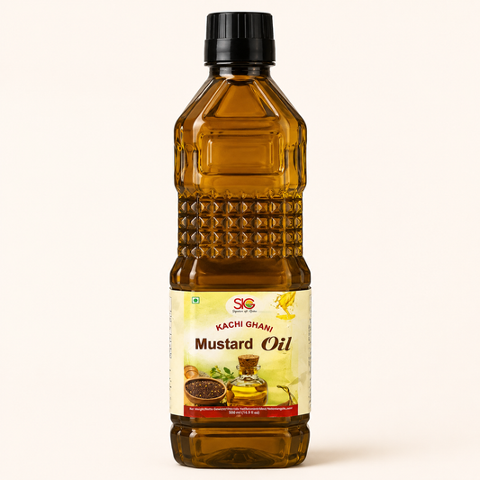 SIG Kachi Ghani mustard oil 500 ml bottle